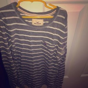 Grey striped hollister tshirt